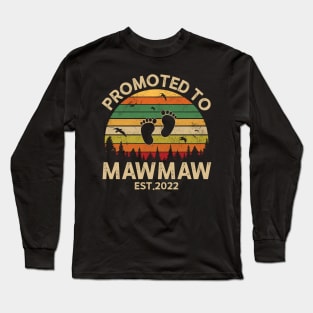 Promoted To Mawmaw Est 2022 Pregnancy Announcement Vintage Long Sleeve T-Shirt